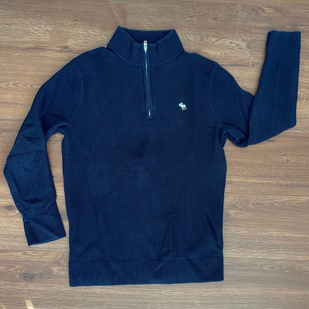 Blue Quarter Zip Mock Neck Sweatshirt